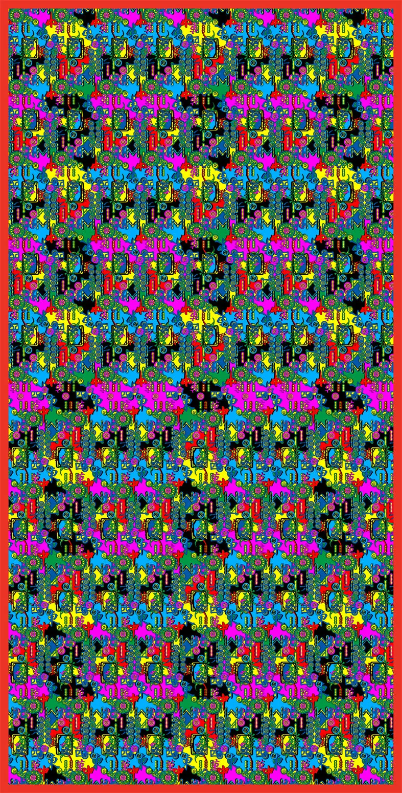 Abstract Mahjong Silk Scarf