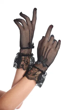 Amal Fishnet Gloves in Black by Banned
