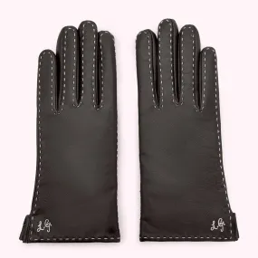 BLACK CONTRAST STITCH KYLE LEATHER GLOVE