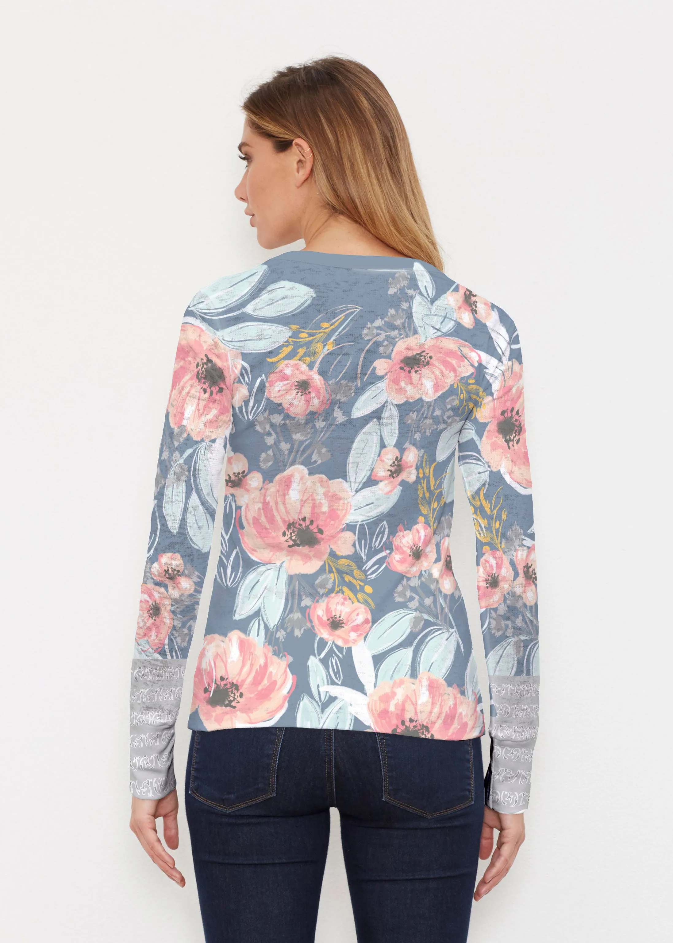 Blossoming Blooms (16226) ~ Thermal Long Sleeve Crew Shirt