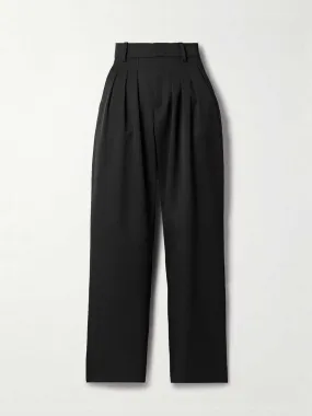 Casile pleated wool-twill tapered pants