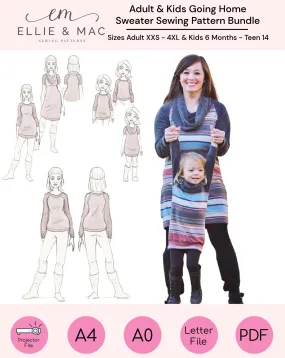 Child & Adult Going Home Sweater Pattern Bundle