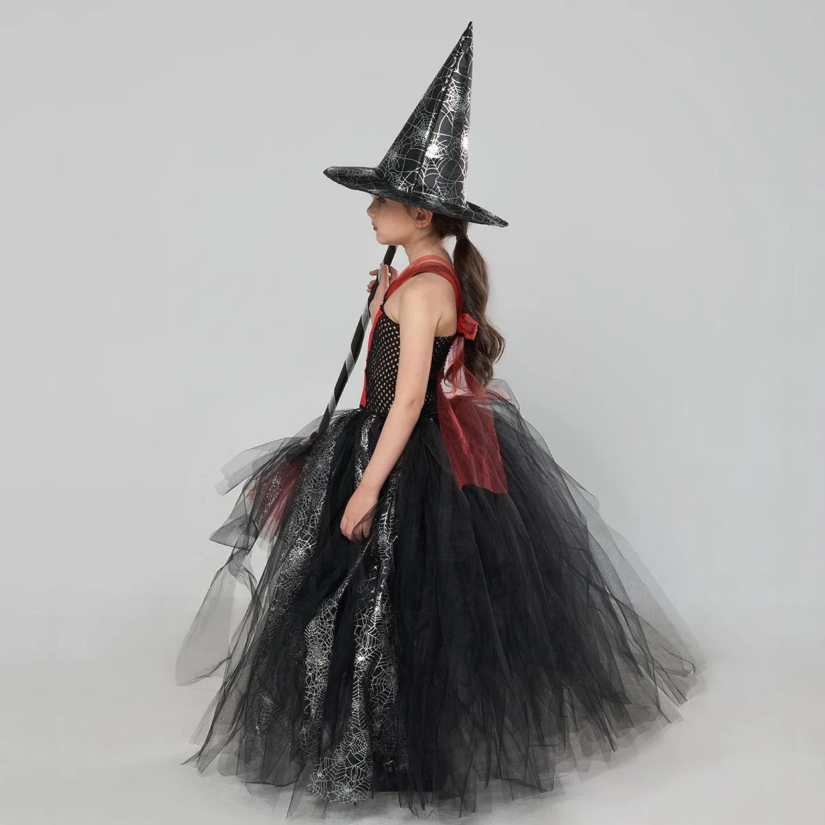 Children's dress Halloween cosplay cartoon movie horror mesh tight girl princess dress hat accessory set