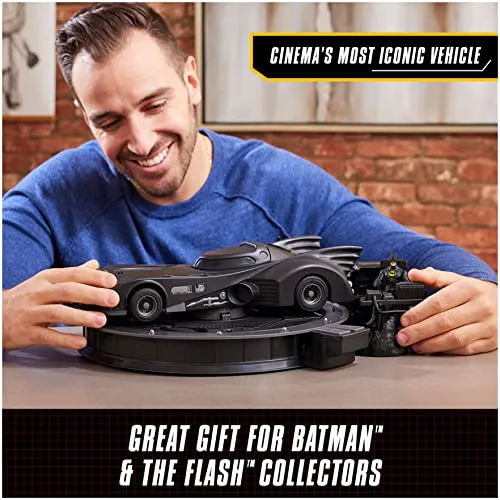 DC Comics, Official 1989 Batmobile RC, Exclusive Batman Figure, Limited Edition Collector's Item, Smoke Effects, Batcave Chargeable Base, Ages 14 