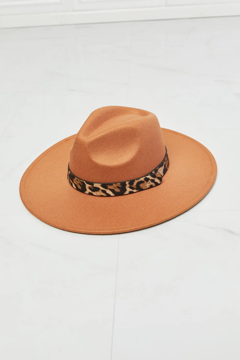 Fame In The Wild Leopard Detail Fedora Hat - Ships from The US