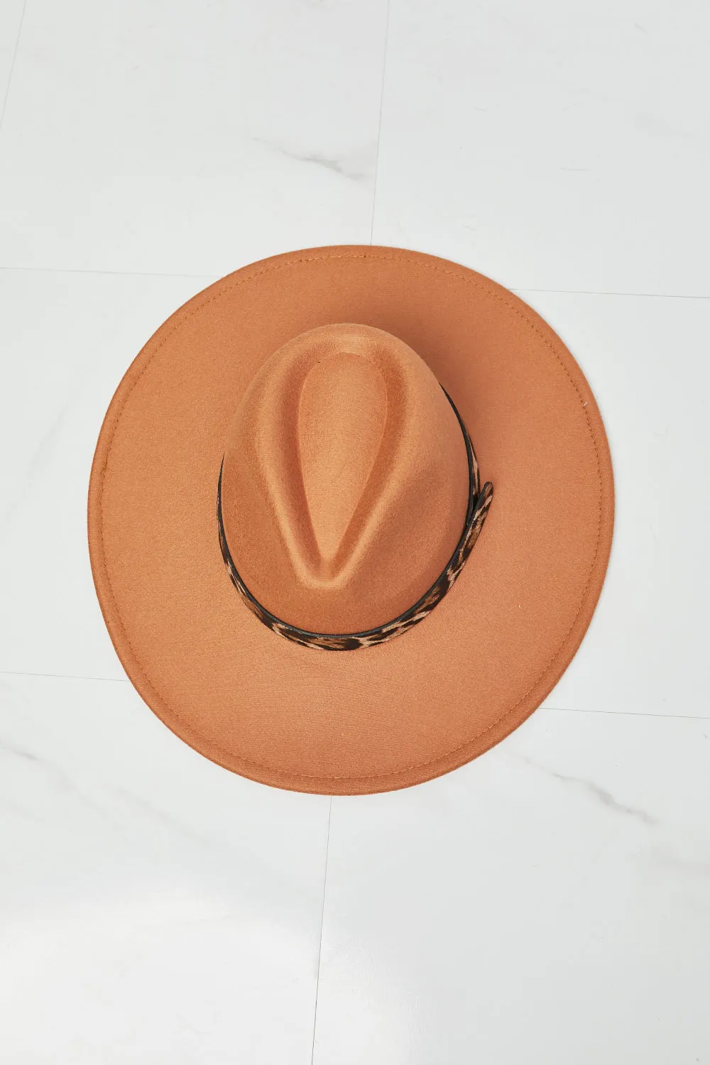 Fame In The Wild Leopard Detail Fedora Hat - Ships from The US