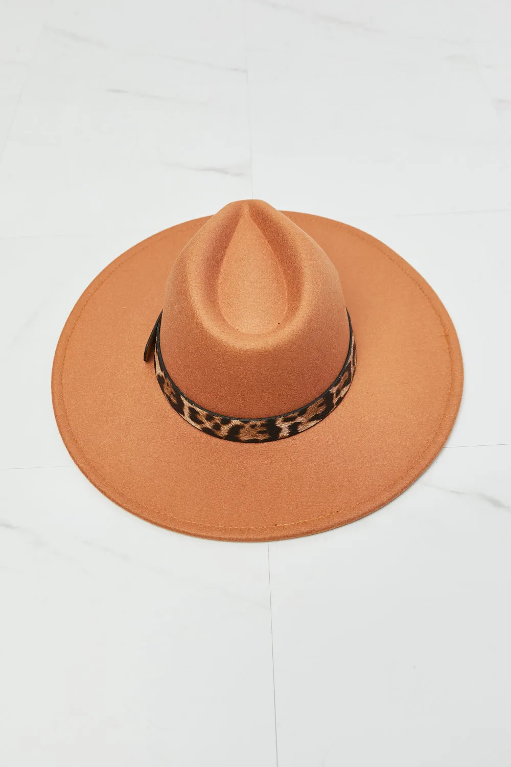 Fame In The Wild Leopard Detail Fedora Hat - Ships from The US
