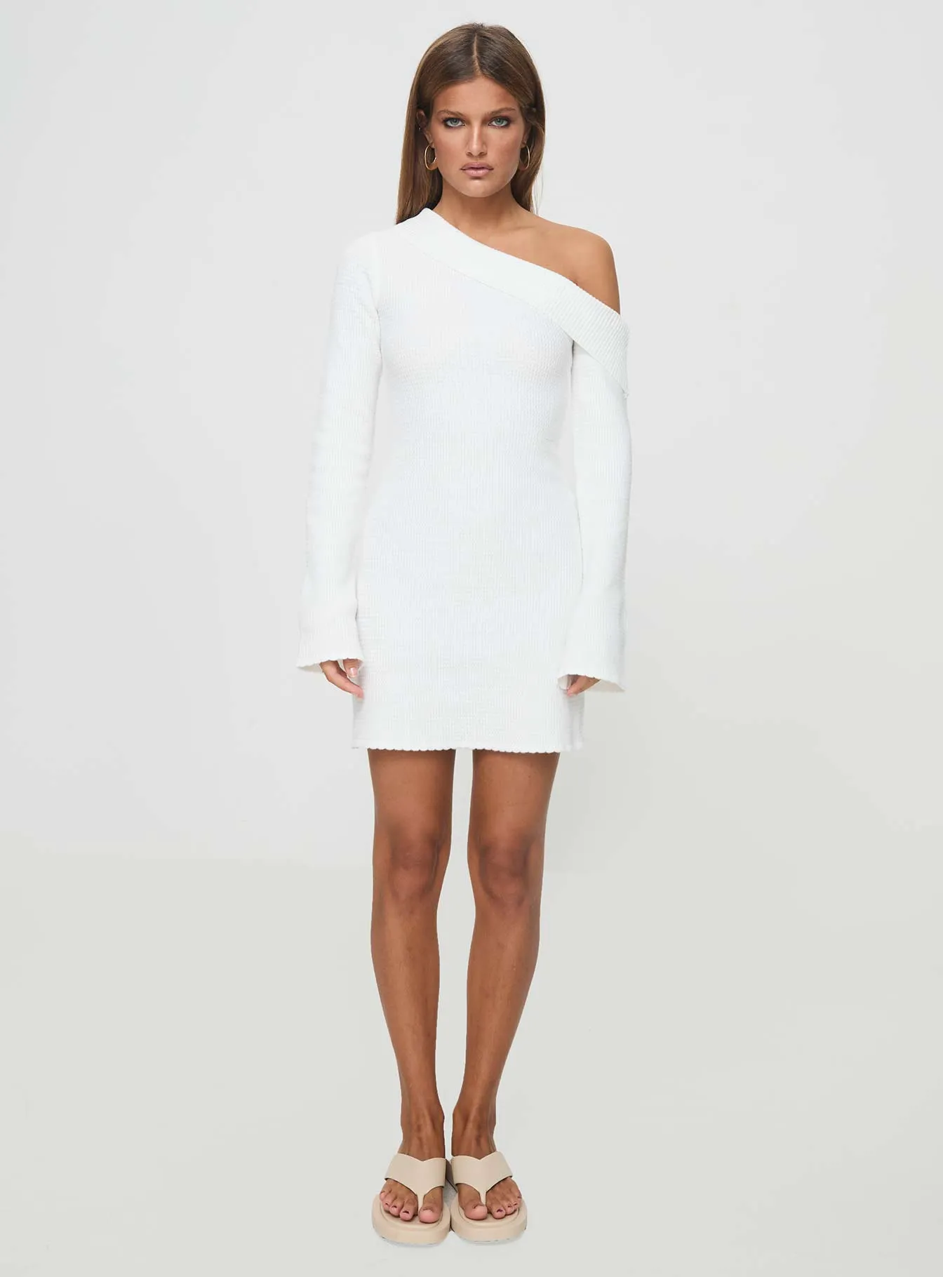 Holveck Off The Shoulder Mini Dress White
