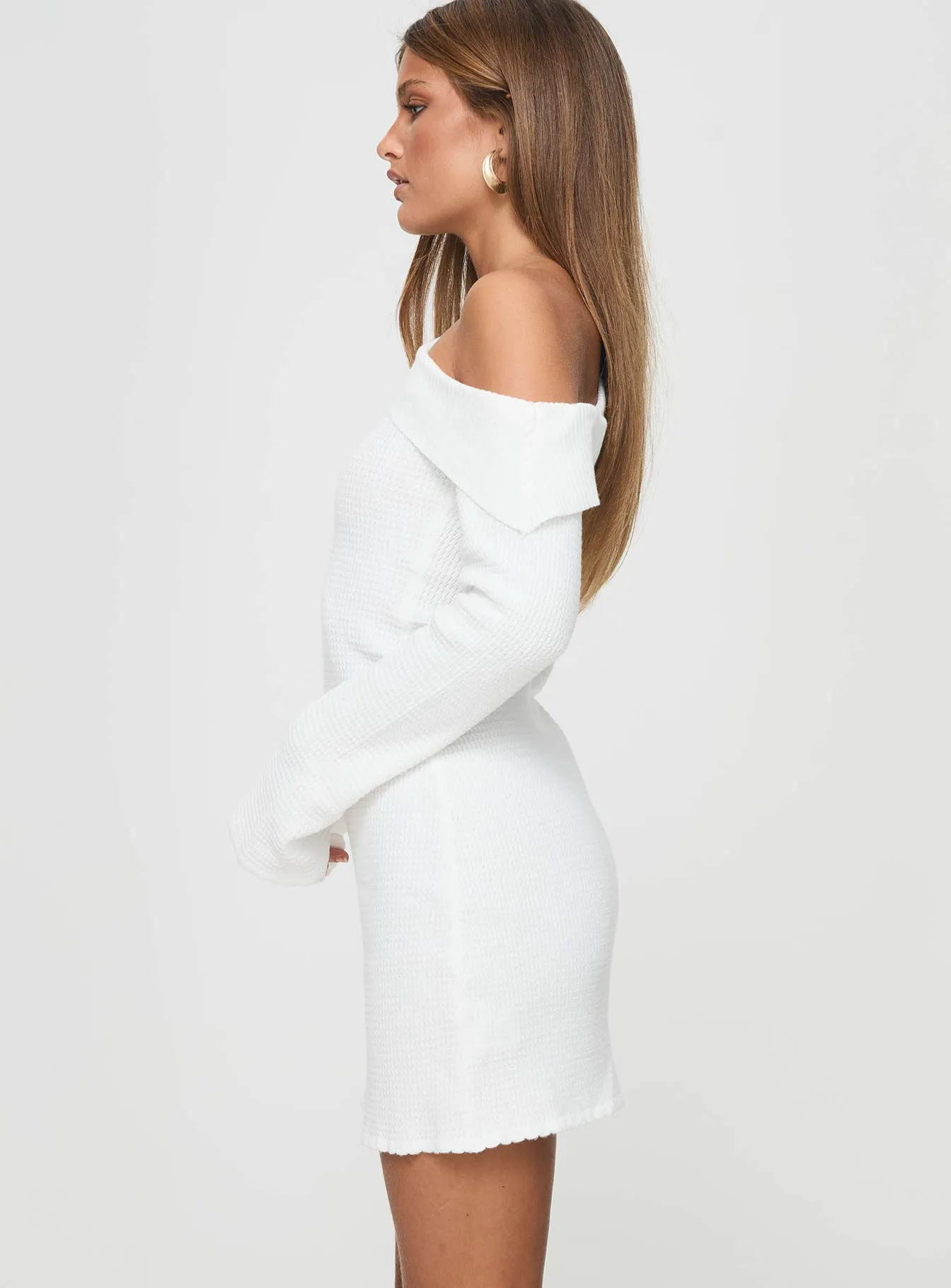 Holveck Off The Shoulder Mini Dress White