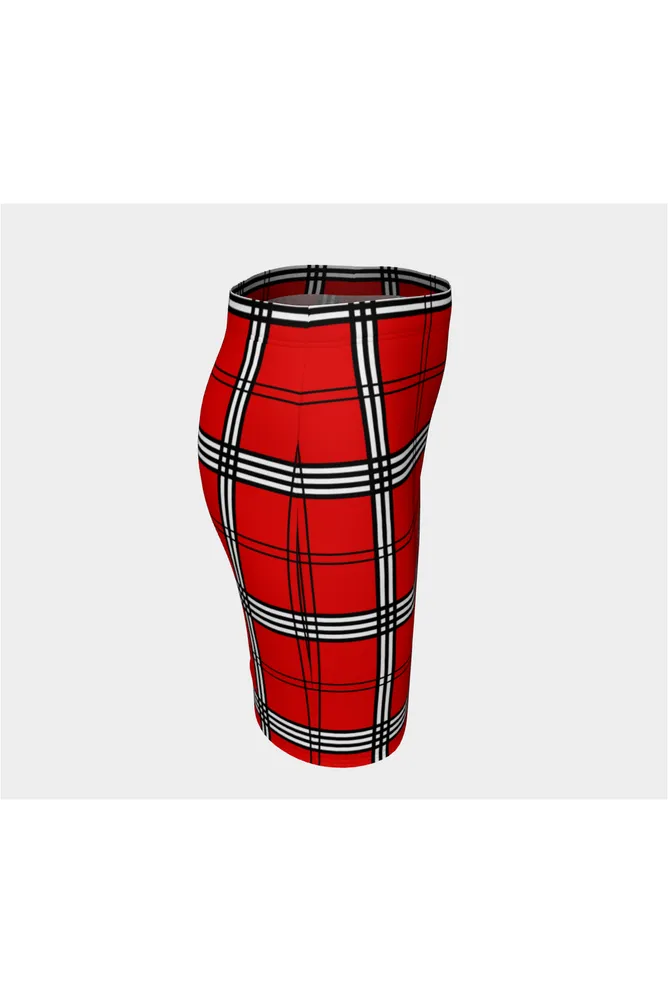 Kitty Kat Plaid Fitted Skirt