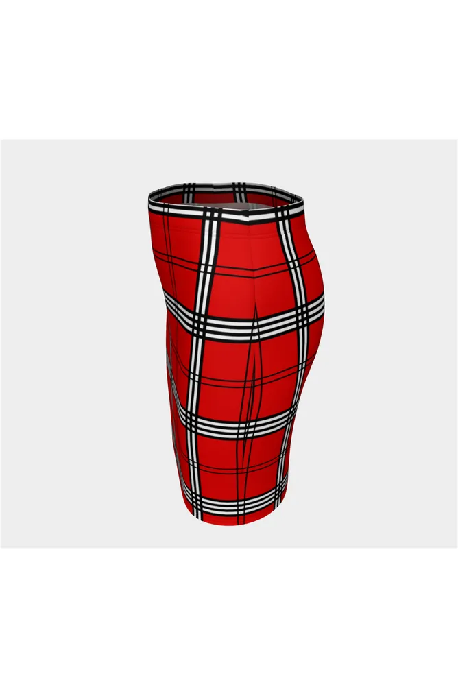 Kitty Kat Plaid Fitted Skirt