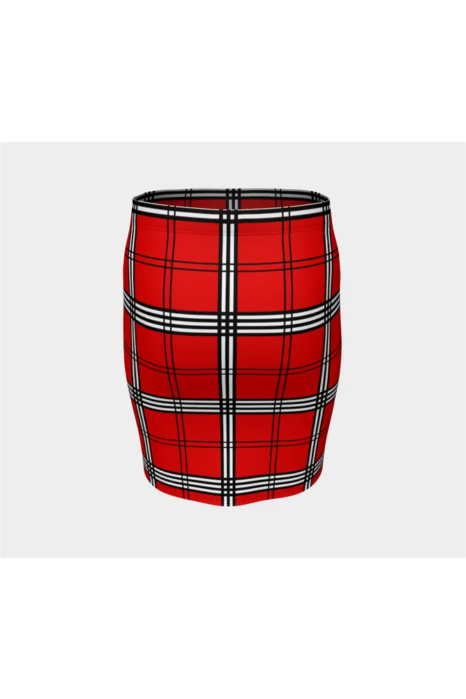 Kitty Kat Plaid Fitted Skirt