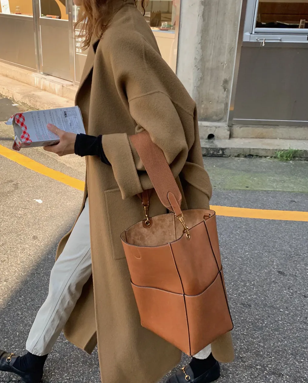 [Korean Style] Kiera Oversized Belted Long Wool Coat