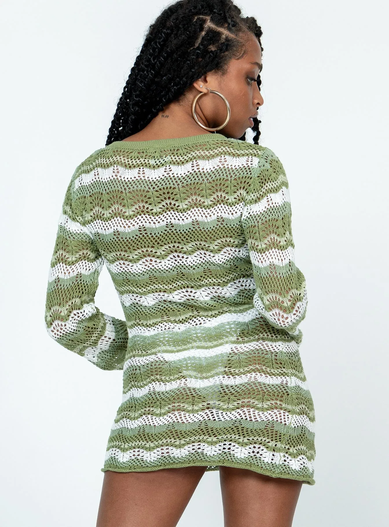 Leah Knit Mini Dress Green