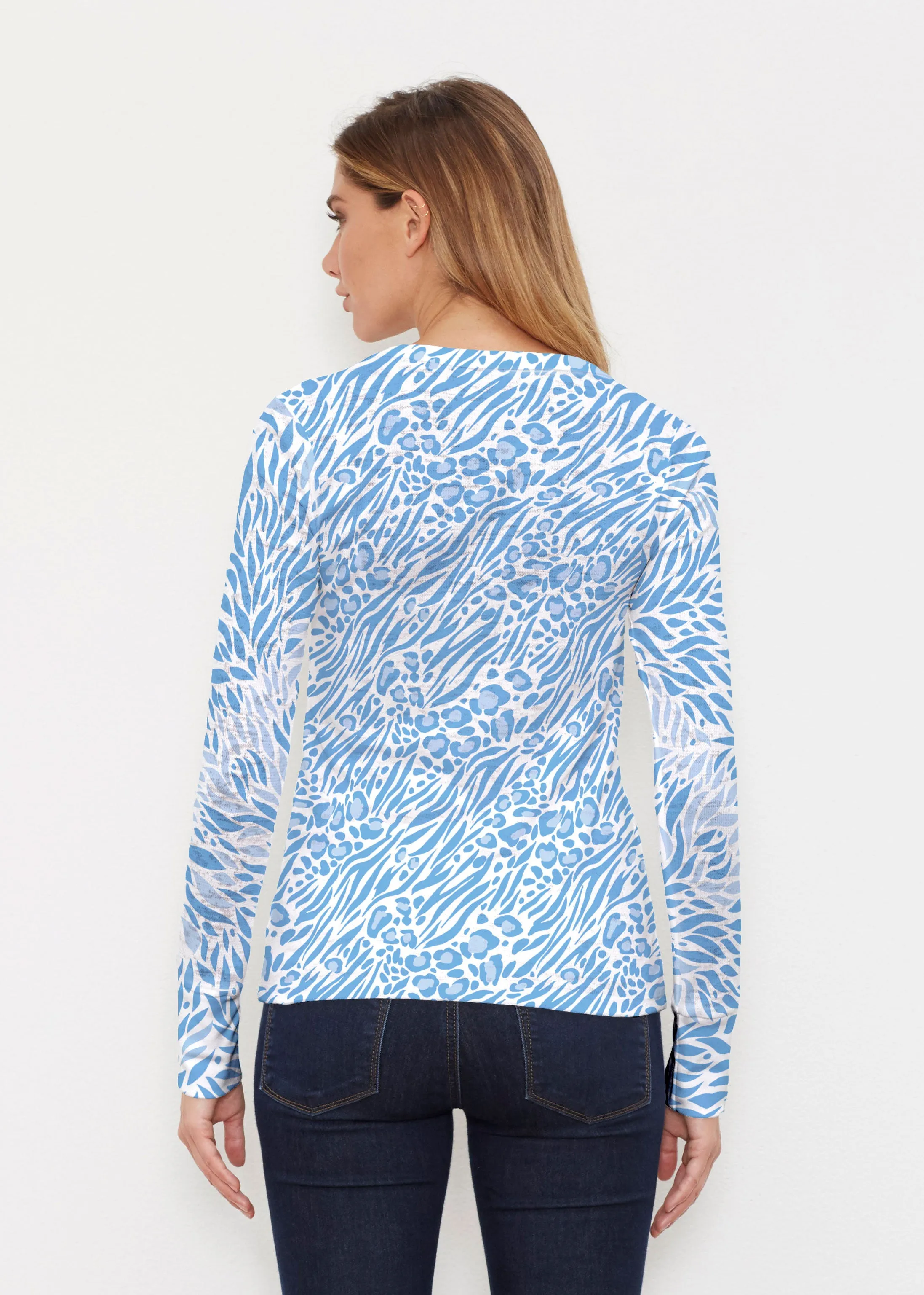 Leo Hotsy Totsy Blue (8166) ~ Thermal Long Sleeve Crew Shirt