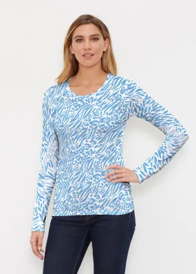 Leo Hotsy Totsy Blue (8166) ~ Thermal Long Sleeve Crew Shirt