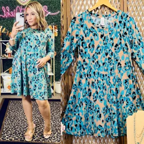 Leopard Print Dress with Pockets
