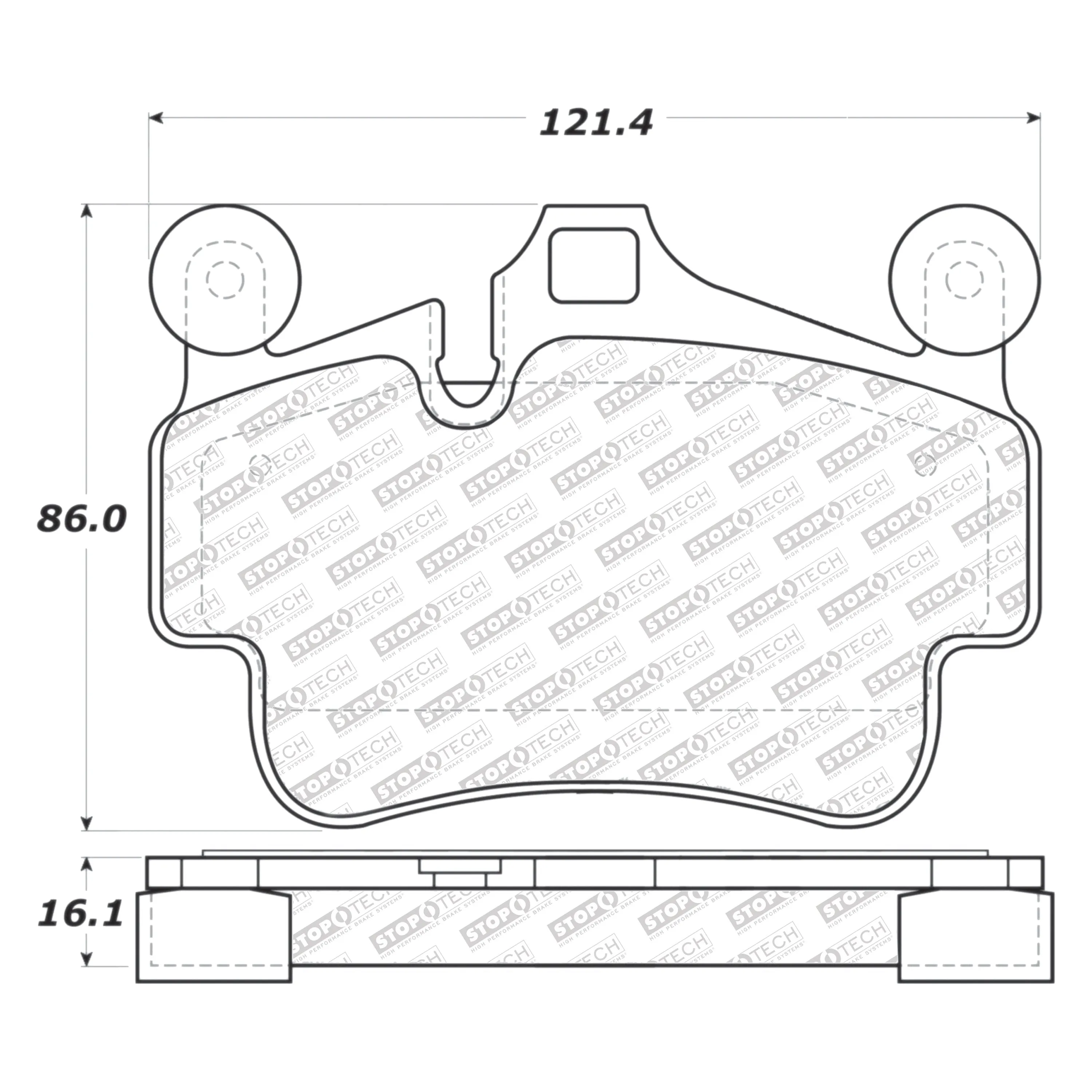 StopTech Street Select Brake Pads Porsche Boxster (08-16) Cayman (06-16) [Front w/ Hardware] 305.11350