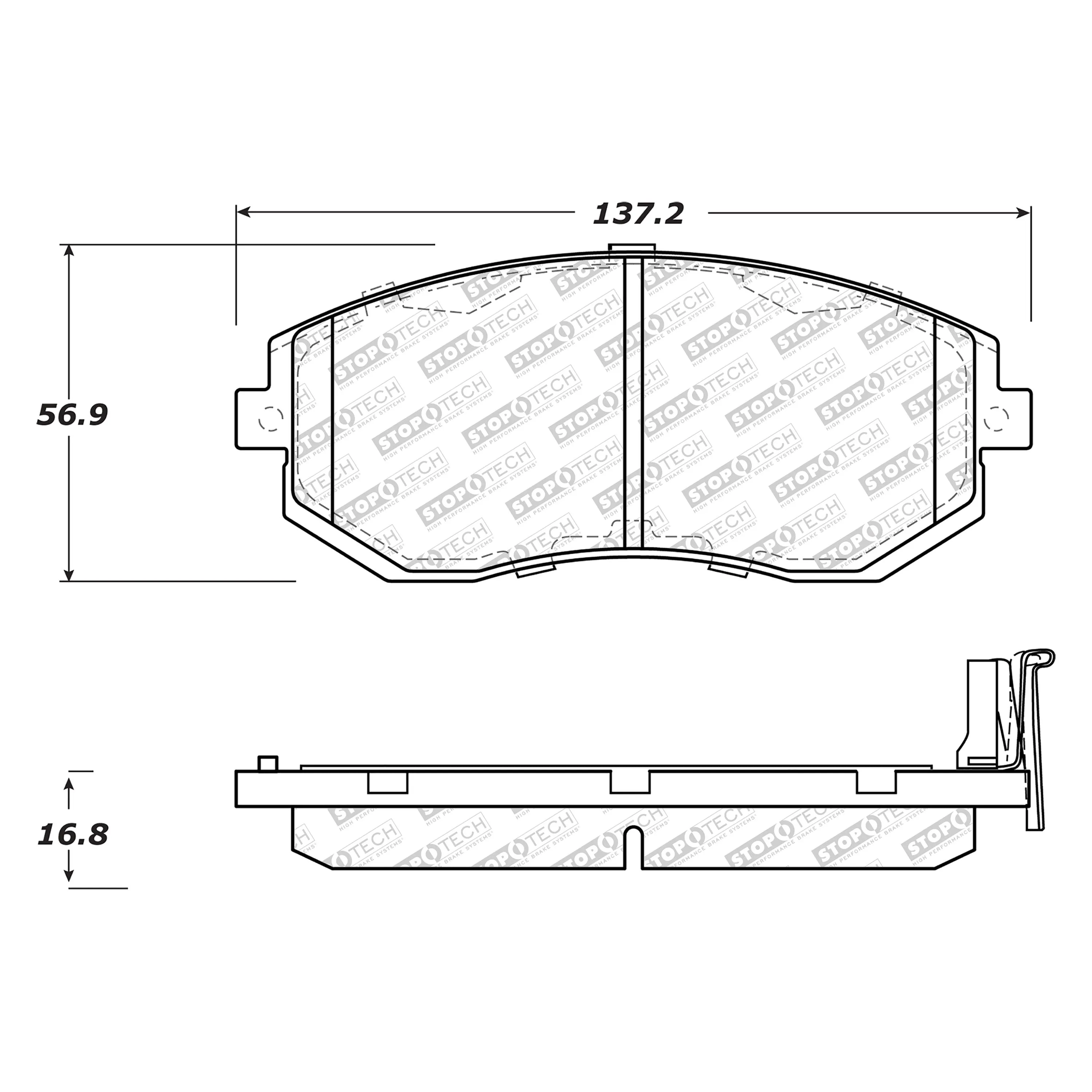 StopTech Street Select Brake Pads Subaru XV Crosstrek (13-15) [Rear w/ Hardware] 305.11240