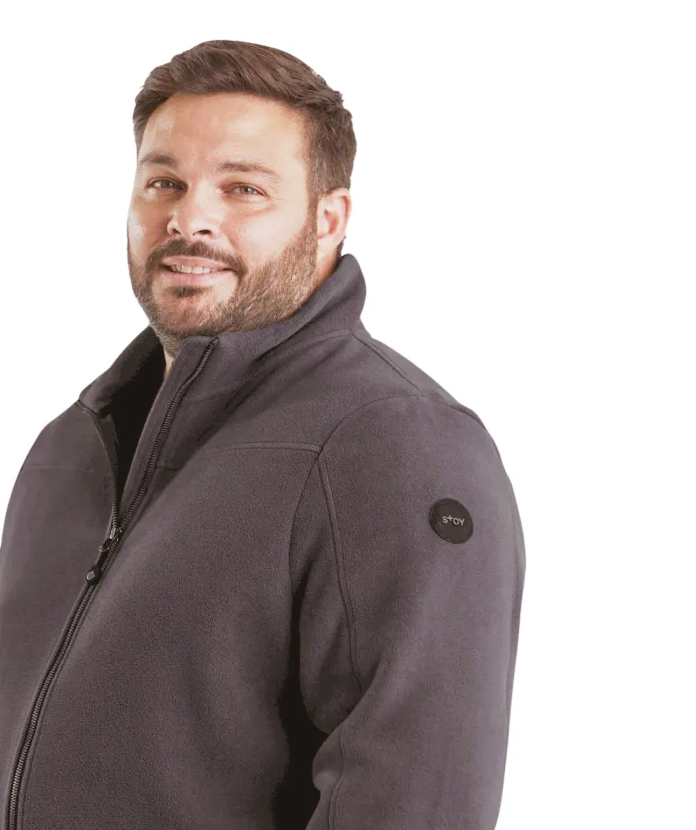 Stoy Earle Mens Plus Size Zip Fleece Jacket Grey Sizes 3XL-6XL