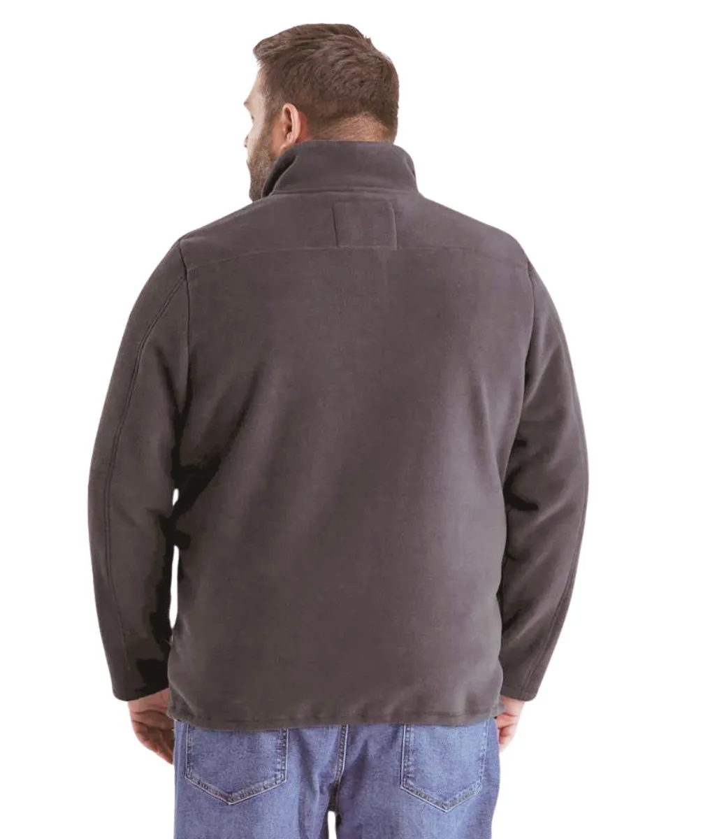 Stoy Earle Mens Plus Size Zip Fleece Jacket Grey Sizes 3XL-6XL