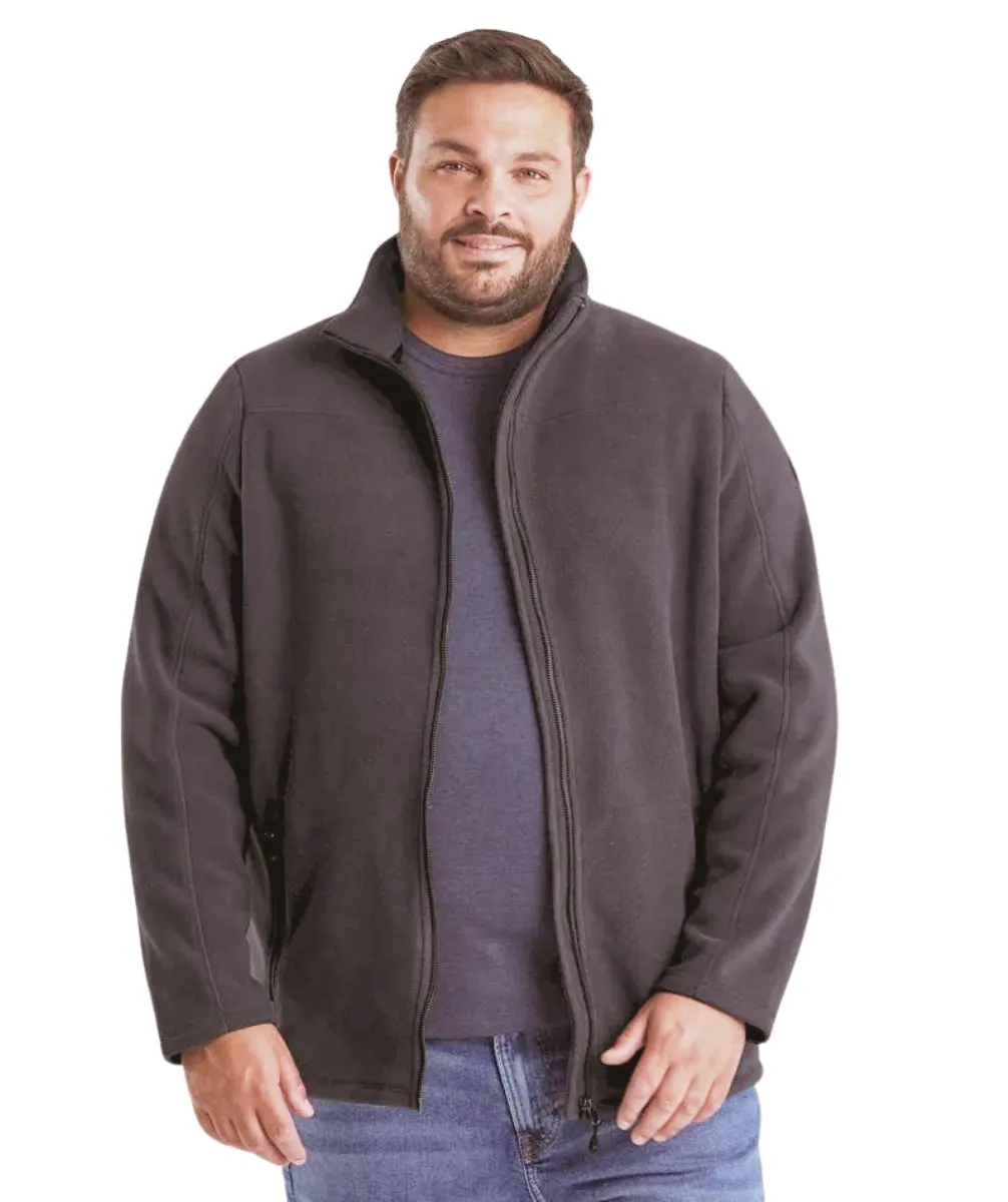Stoy Earle Mens Plus Size Zip Fleece Jacket Grey Sizes 3XL-6XL