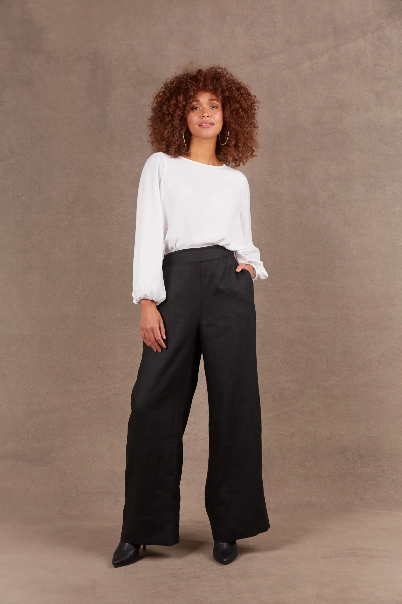 Studio Linen Pant - Ebony Black