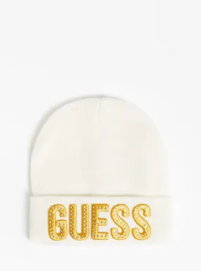 White Crystal Logo Beanie