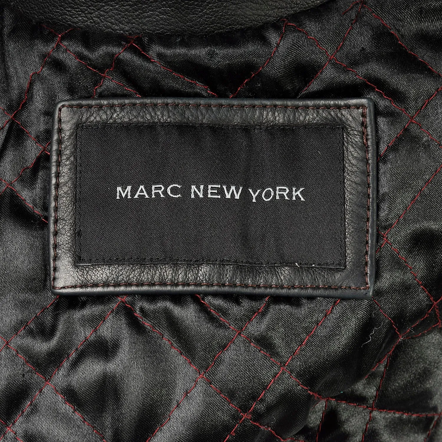 XXL 2000s Marc New York Jacket Classic Zip-Front Black Leather Winter Coat